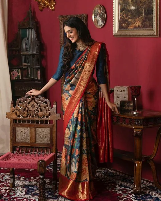 Kalamkari Saree , south indian saree look