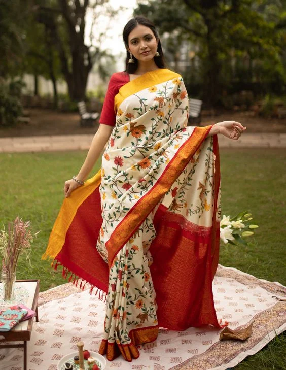Kanchipuram Silk Saree, South Indian Saree Look 