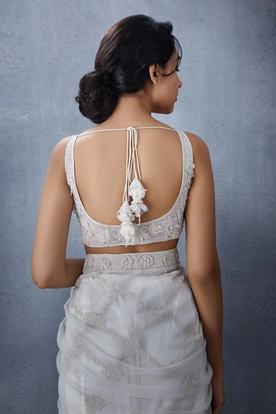 Tie-Back Wedding Blouse Designs