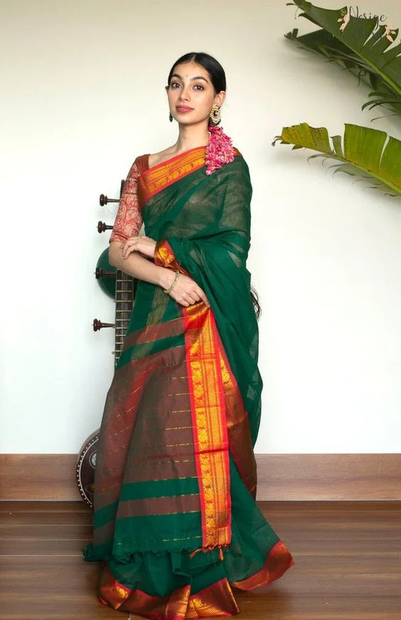 Silk Cotton Saree, South indian saree look