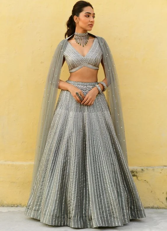 Cape Lehenga Blouse Design