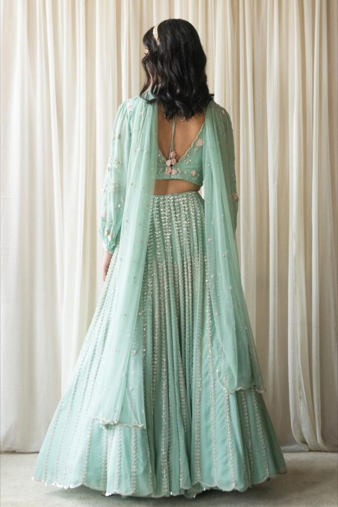 Embroidered Lehenga Blouse back