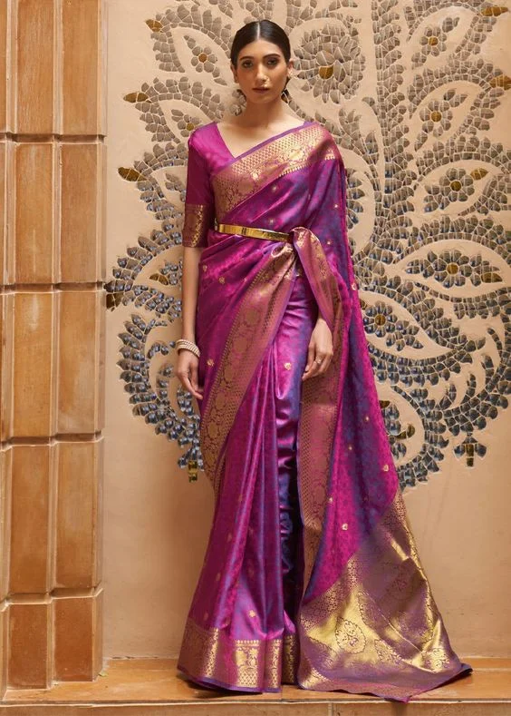Gadwal Silk Saree , south indian saree look
