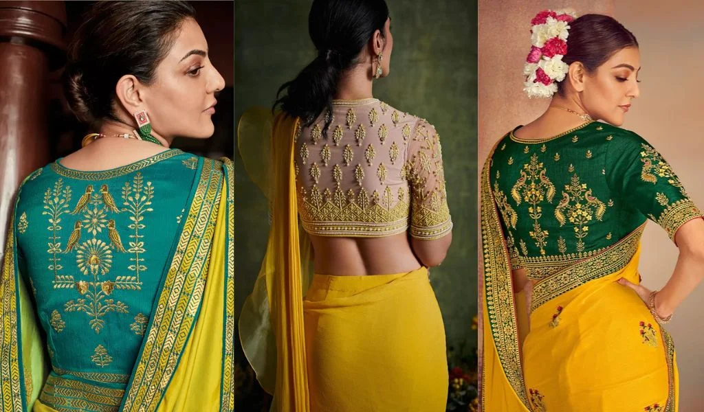 Plain saree with Designer blouse 