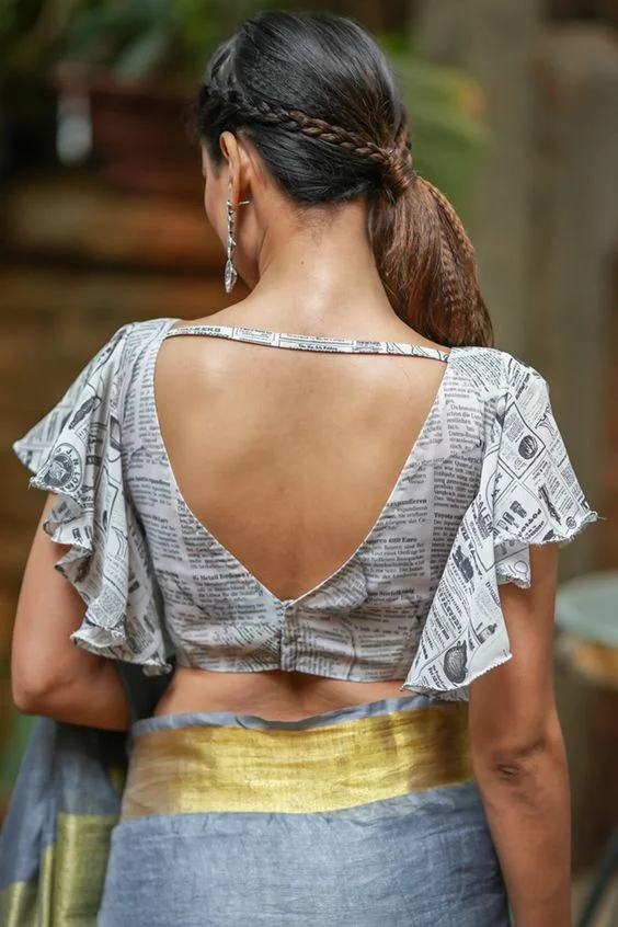 Ruffle Detailing at the Back Blouse Design