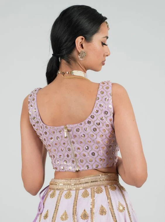 Square Back Neck with Embroidery