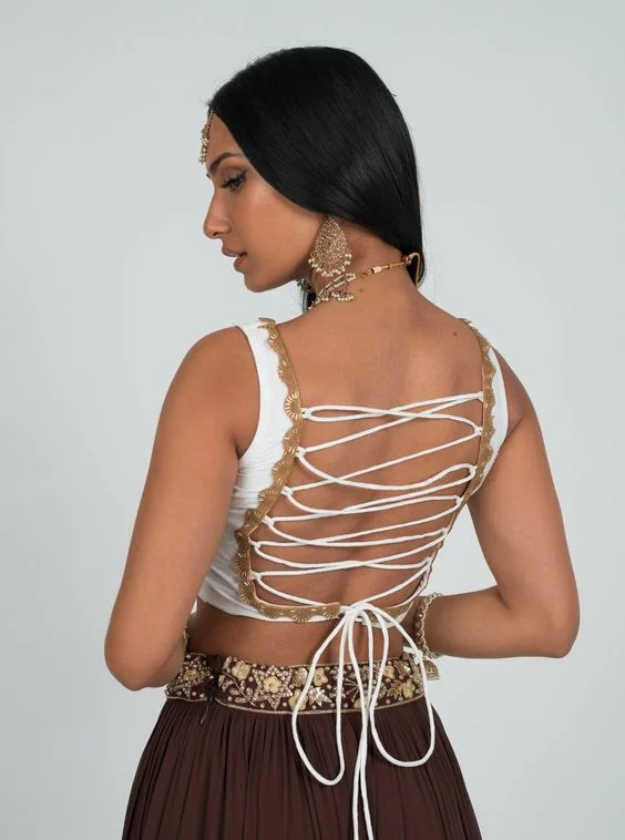 Tie-Dye Blouse Back Design with Gota Patti Border