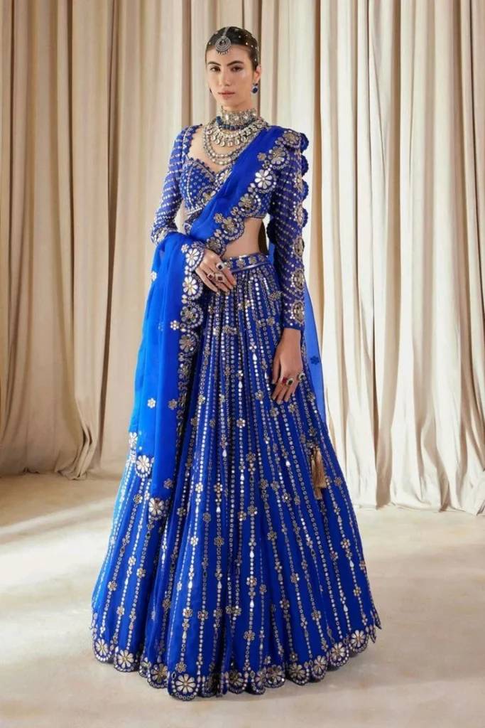 Royal Blue Ghagra Blouse Design