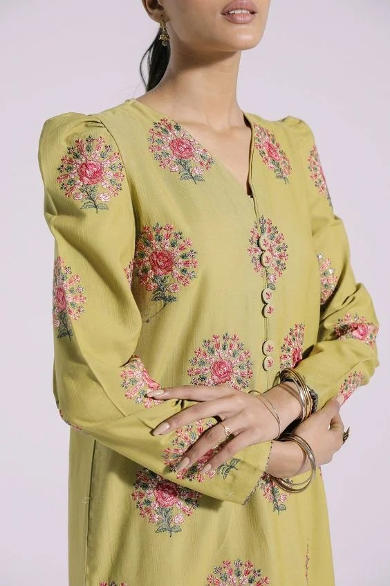 Embroidered Sleeve Design For Kurti