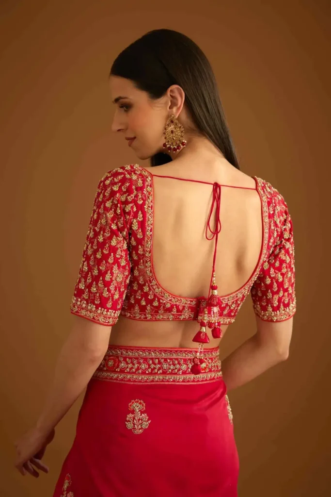 Traditional Wedding Blouse Back Design