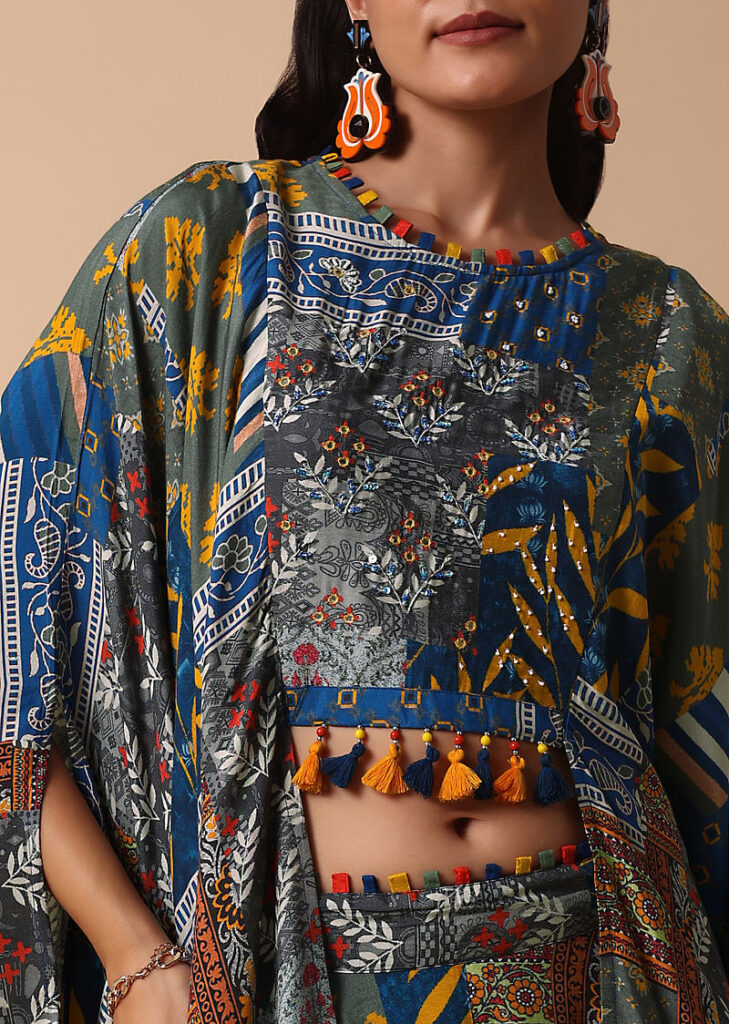 Printed Full Sleeve Blouse lehenga