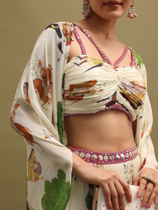 Printed Full Sleeve Blouse for lehenga