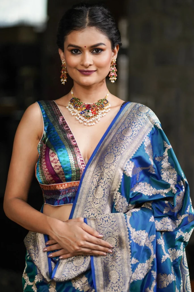 Color-Wise Banarasi Saree Blouse Designs