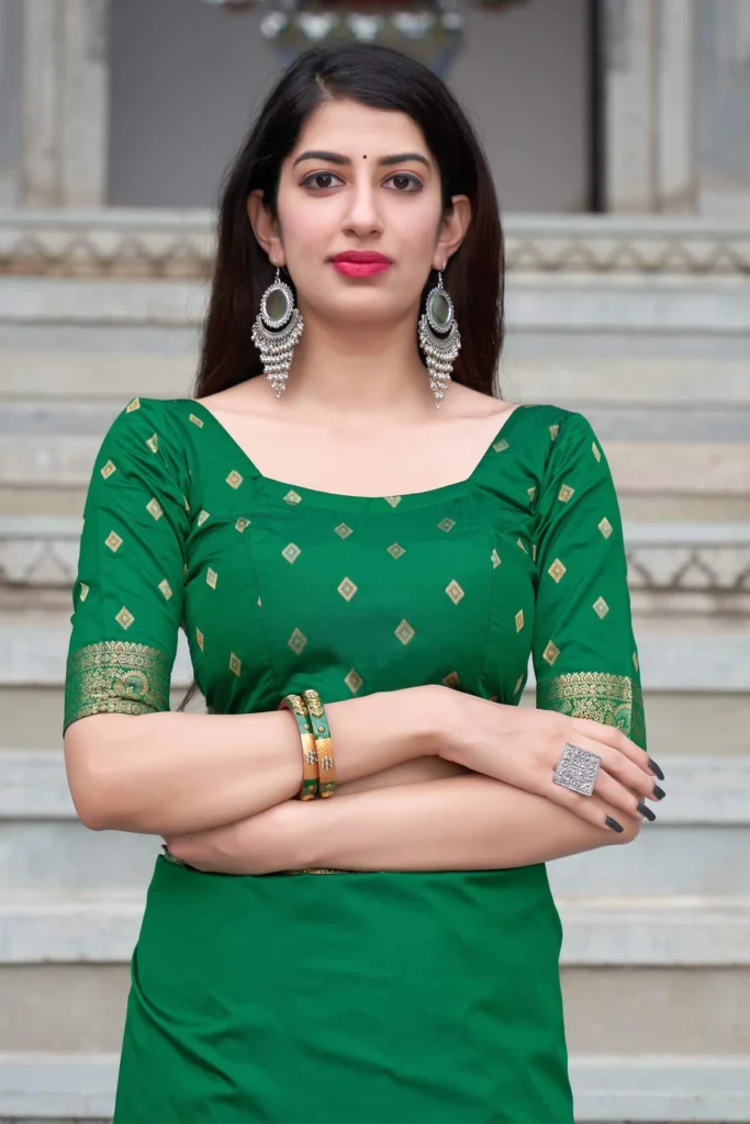 Green Banarasi Blouse Designs