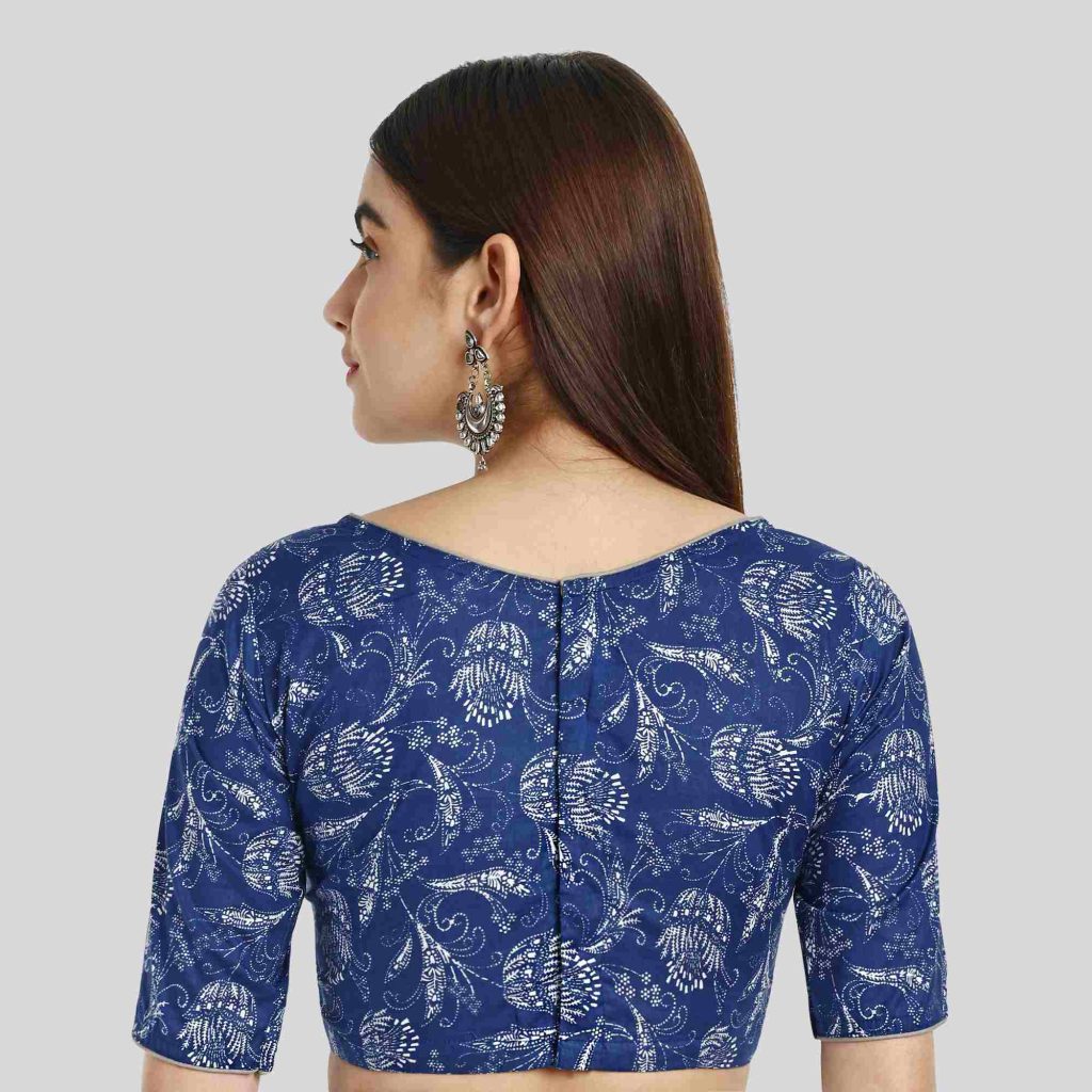Printed Back Hook Blouse